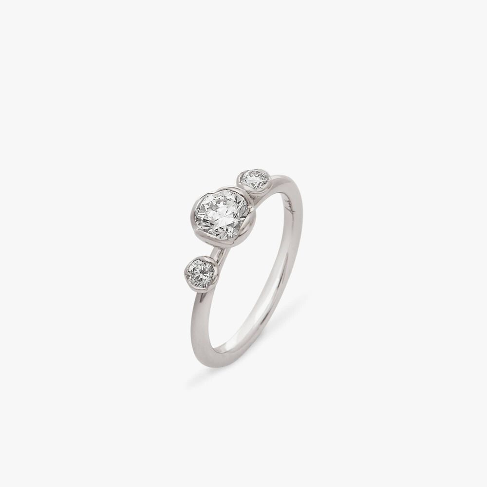 Marguerite 18ct White Gold Three Diamond Engagement Ring | Annoushka jewelley